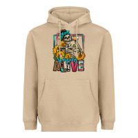 Mushroom staying alive coffee drinking skeleton Heavyweight Hoodie - Jasminsmagicworld