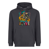 Smoke staying alive coffee drinking skeleton Heavyweight Hoodie - Jasminsmagicworld