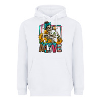 White staying alive coffee drinking skeleton Heavyweight Hoodie - Jasminsmagicworld