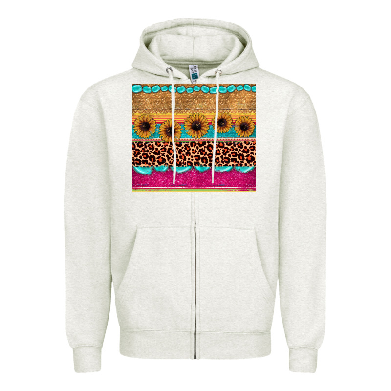 Leopard Sunflower Gemstone Zipper Hoodie by JahusDesignShop | Teevron