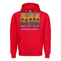 Red leopard sunflower gemstone Zipper Hoodie - JahusDesignShop