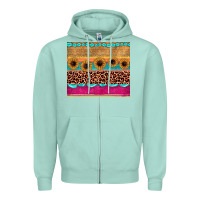 Seafoam leopard sunflower gemstone Zipper Hoodie - JahusDesignShop