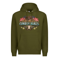 Army Green make america cowboy again Premium Hoodie - NancyCooperArtShop