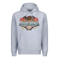 Heather Grey make america cowboy again Premium Hoodie - NancyCooperArtShop