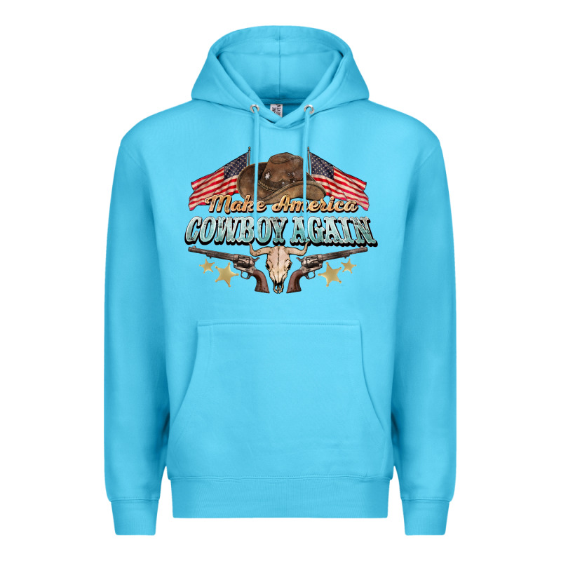 Make America Cowboy Again Premium Hoodie by NancyCooperArtShop | Teevron