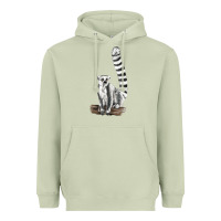 Matcha Ringtail Cat Heavyweight Hoodie - LillyAllenDesigns