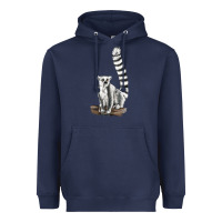 Navy Ringtail Cat Heavyweight Hoodie - LillyAllenDesigns