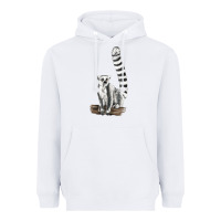 White Ringtail Cat Heavyweight Hoodie - LillyAllenDesigns