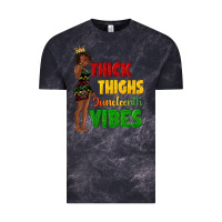Cloud Black thick thighs juneteenth vibes with afro black woma Vintage Tee - texasbilliewilder