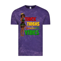 Cloud Purple thick thighs juneteenth vibes with afro black woma Vintage Tee - texasbilliewilder