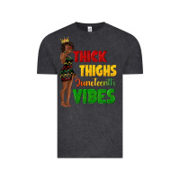 Vintage Black thick thighs juneteenth vibes with afro black woma Vintage Tee - texasbilliewilder