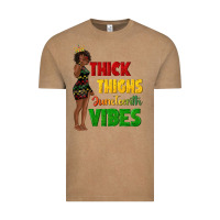 Vintage Coffee thick thighs juneteenth vibes with afro black woma Vintage Tee - texasbilliewilder
