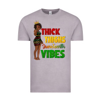 Thick Thighs Juneteenth Vibes With Afro Black Woma Vintage Tee | Teevron