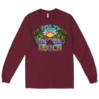 Burgundy salty beach Long Sleeve Tee - SublimationCraftShop