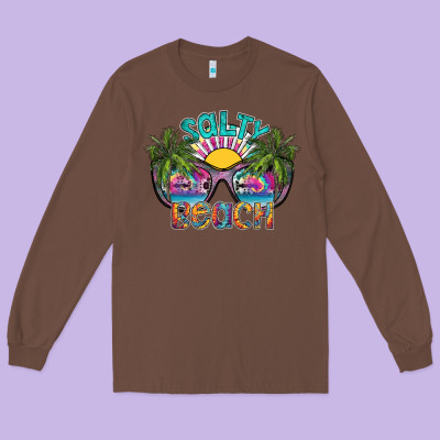 Salty Beach Long Sleeve Tee Designed By Sublimationcraftshop