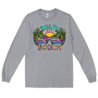 Heather Grey salty beach Long Sleeve Tee - SublimationCraftShop