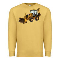 Antique Gold Backhoe Loader Truck Premium Sweatshirt - LillyAllenDesigns