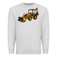 Dove Grey Backhoe Loader Truck Premium Sweatshirt - LillyAllenDesigns