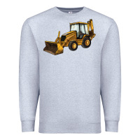 Heather Grey Backhoe Loader Truck Premium Sweatshirt - LillyAllenDesigns
