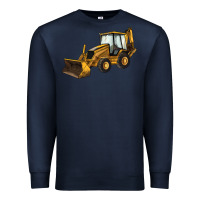 Navy Backhoe Loader Truck Premium Sweatshirt - LillyAllenDesigns