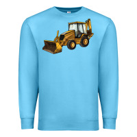 Ocean Blue Backhoe Loader Truck Premium Sweatshirt - LillyAllenDesigns