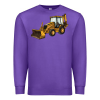 Purple Backhoe Loader Truck Premium Sweatshirt - LillyAllenDesigns