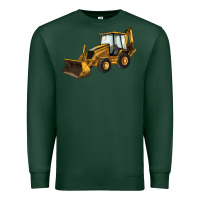 Sports Green Backhoe Loader Truck Premium Sweatshirt - LillyAllenDesigns
