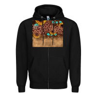 Black leopard glitter sunflower gemstone Zipper Hoodie - JahusDesignShop