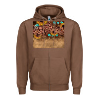 Chestnut leopard glitter sunflower gemstone Zipper Hoodie - JahusDesignShop