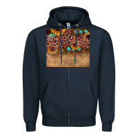 Navy leopard glitter sunflower gemstone Zipper Hoodie - JahusDesignShop