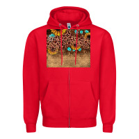 Red leopard glitter sunflower gemstone Zipper Hoodie - JahusDesignShop