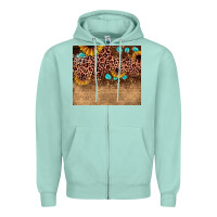 Seafoam leopard glitter sunflower gemstone Zipper Hoodie - JahusDesignShop
