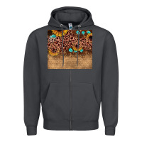Smoke leopard glitter sunflower gemstone Zipper Hoodie - JahusDesignShop