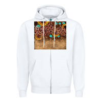 White leopard glitter sunflower gemstone Zipper Hoodie - JahusDesignShop