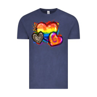 Vintage Denim pride hearts Vintage Tee - Zillion Design Studio