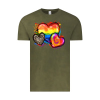 Vintage Olive pride hearts Vintage Tee - Zillion Design Studio
