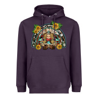 Plum western gnome sunflowers rainbow Heavyweight Hoodie - BarkalooDesign
