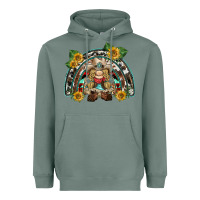 Sage western gnome sunflowers rainbow Heavyweight Hoodie - BarkalooDesign
