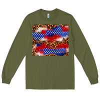 Army Green 4th of July USA flag leopard 20oz tumbler Long Sleeve Tee - Neo Western