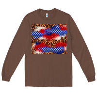 Chestnut 4th of July USA flag leopard 20oz tumbler Long Sleeve Tee - Neo Western