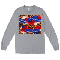 Heather Grey 4th of July USA flag leopard 20oz tumbler Long Sleeve Tee - Neo Western