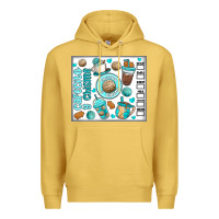 Antique Gold cafecito y chisme Premium Hoodie - MaliasSmallBusiness