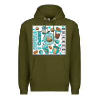 Army Green cafecito y chisme Premium Hoodie - MaliasSmallBusiness