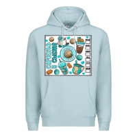 Blue Mist cafecito y chisme Premium Hoodie - MaliasSmallBusiness