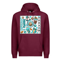 Burgundy cafecito y chisme Premium Hoodie - MaliasSmallBusiness