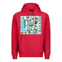 Cardinal cafecito y chisme Premium Hoodie - MaliasSmallBusiness