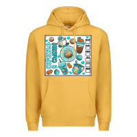 Mustard cafecito y chisme Premium Hoodie - MaliasSmallBusiness