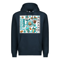 Navy cafecito y chisme Premium Hoodie - MaliasSmallBusiness