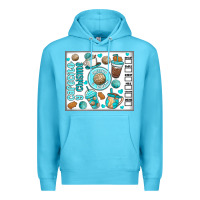 Ocean Blue cafecito y chisme Premium Hoodie - MaliasSmallBusiness