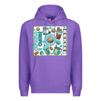 Purple cafecito y chisme Premium Hoodie - MaliasSmallBusiness